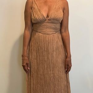Catherine Malandrino (2) Tan Crinkle Chiffon